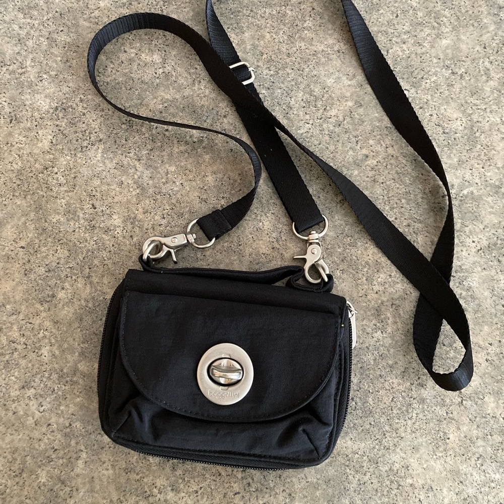 👜 [Baggallini] Crossbody Purse Wallet Black, Small, EUC